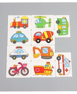 Ensemble détaillé de 10 puzzles de véhicules pour bébés incluant taxis et trains