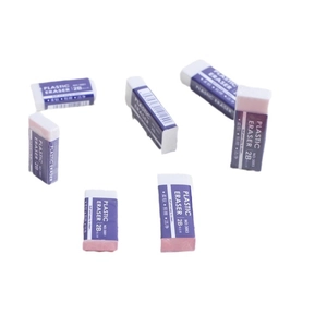 White 2B erasers for students, soft and clean erasing performance for drawing, 7 pieces