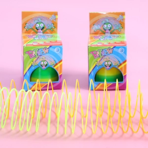 Colorful gradient rainbow spring toy for kids with decorative rainbow packaging boxes