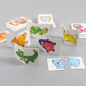 Cartes de puzzle d'animaux pour l'apprentissage cognitif et l'éveil éducatif des tout-petits