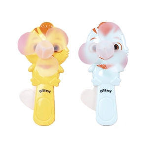 Mini ventilateurs portables à pression manuelle au design de tigre mignon jaune et bleu