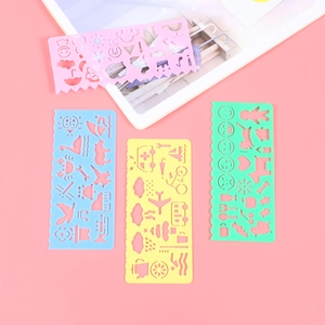Set of 4 creative plastic stencils for children drawing and scrapbooking in 4 colors