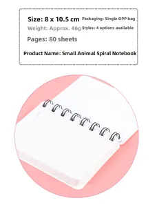 Detail view of A7 mini spiral notebook with 80 lined pages and 8*10.5cm dimensions
