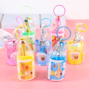 Cartoon Bear Stationery Case With Portable Pen Holder Plastic Folding Ruler Pencils Eraser For Kids Students School