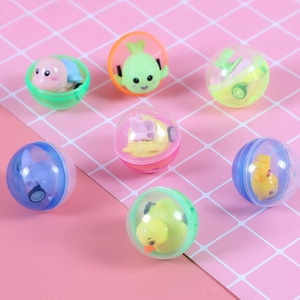 Jouets capsules d'animaux colorés avec roues à inertie pour enfants, canard et tortue