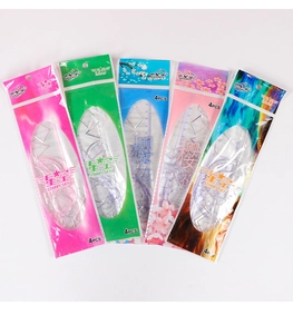 Close-up of 4-piece stationery set with cartoon rulers in various vibrant colors