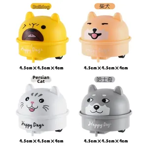 Set of four cute animal pull-back toy cars including bulldog and husky for toddlers