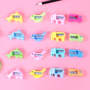Manual Pencil Sharpener Cartoon Animal Vehicle Shape For Kids Students School Stationery Colorful Portable Plastic