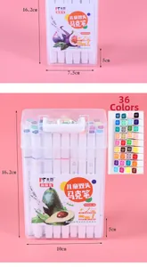Dual-tip washable markers set with storage cases in 24 and 36 vibrant colors