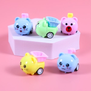 Mini voitures jouets animaux en dessin animé pour enfants avec motifs mignons de chat et ours