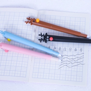 Stylos À Encre Gel Dessin Animé Renne Encre Noire Plastique Papeterie Scolaire Cadeaux De Noël