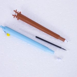 Coffret stylos gel cerf créatifs 0,5 mm avec deux stylos et une recharge d'encre