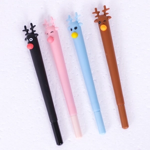 Stylo gel renne mignon en quatre couleurs pour cadeaux de Noël scolaires
