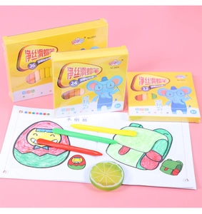 Three packs of 12, 24, and 36 color triangular washable crayons for children painting