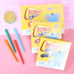 Washable triangle plastic crayons for kids in 12 vibrant colors with easy-grip design