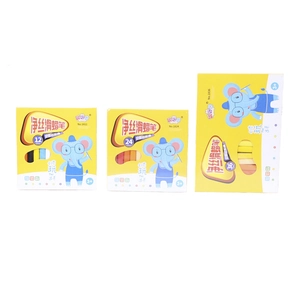 Washable 12, 24, and 36 color triangular plastic crayons set for kids with yellow case