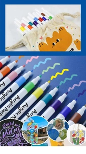 Set de marqueurs acryliques pour peinture DIY sur céramique et verre avec pochette
