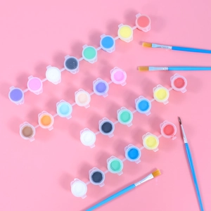 Acrylic paint set with 12 colors and 4 brushes for children DIY painting projects
