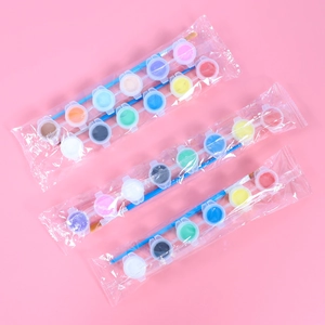DIY acrylic paint set for children with 12 colors, brushes and waterproof pigments