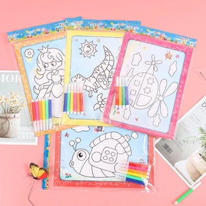 Set di Pittura ad Acquerello Fai da Te per Bambini Modello Cartoon Giocattoli Educativi Tavola da Disegno per Bambini Regalo