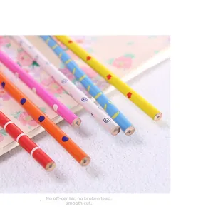 Close-up of colorful HB pencils on floral notebook featuring break-resistant lead cores