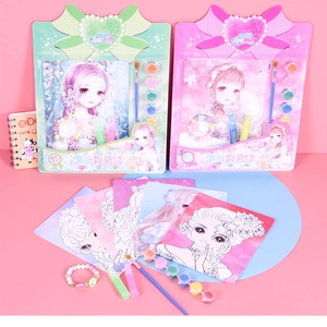 Détails du kit de peinture pailletée DIY avec planches anime, peintures et bracelets