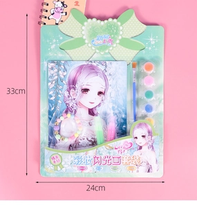 Coffret de peinture de maquillage pailleté pour enfants avec carnet et pinceaux créatifs