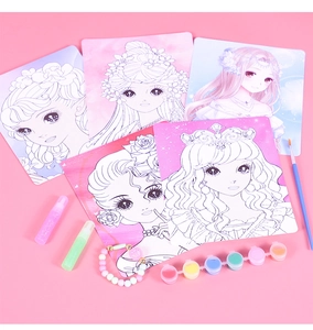 Kit de peinture princesse DIY avec colle scintillante et bracelet de perles