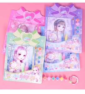 Kit de peinture pailletée pour enfants avec dessin anime et un bracelet de perles