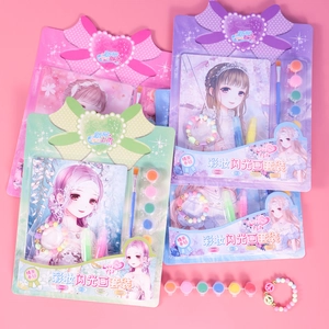 Kit de peinture pailletée DIY pour enfants avec planche à dessin, peinture et bracelet