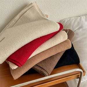 Classic pure wool knitted scarves in six colors including beige red and camel