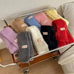 Sciarpa Lunga in Pelliccia Sintetica da Donna Calda Invernale Tinta Unita Scaldacollo Morbido Stile Coreano Accessori Moda