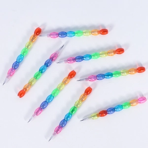 Set of 7 colorful stacking rainbow pencils for kids DIY arts and creative stationery