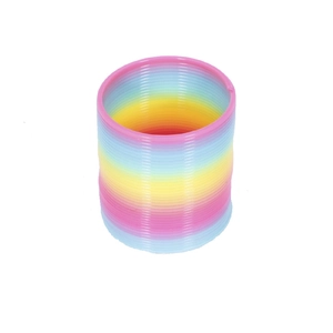 Classic plastic rainbow spring toy with vibrant gradient colors on a white background