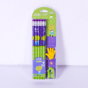 HB Bleistift-Set im Detail mit 10 Stiften, Hand-Radiergummi und Anspitzer