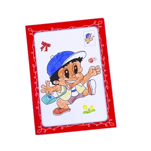Kids coloring book featuring a cartoon boy with an 8-color watercolor pen set for kids