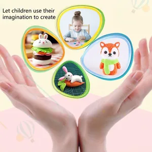 DIY ultra-light clay kit for kids in multiple vibrant colors with creative handicraft models