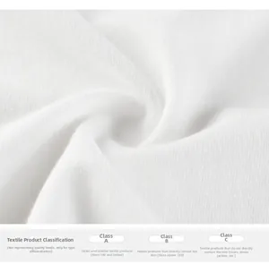 Detail of soft white breathable cotton knit fabric with safety grade A standards
