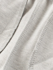 Light gray cotton denim boys' shorts featuring detailed diagonal twill texture and stitching