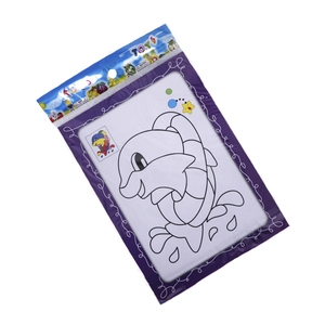 DIY kids acrylic painting set featuring a jumping dolphin drawing board and color guide