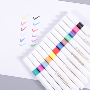 Set van 12 acrylverfmarkers met driehoekige huls en levendige inktdekking voor kunst