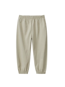 Casual quick-dry khaki joggers for boys with elastic waistband and ribbed cuffs