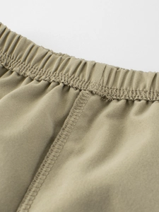 Kids quick-dry summer casual pants in khaki with elastic waistband and high-quality stitching