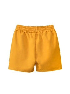 Kids quick-dry casual yellow shorts with comfortable elastic waistband for summer beach wear