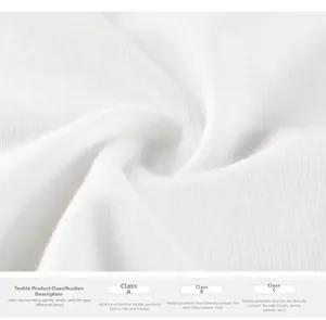 Close-up of white high-quality cotton fabric texture with textile safety standards guide
