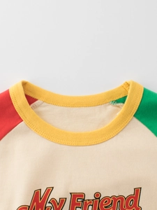 Kids short sleeve raglan t-shirt with My Friend print and colorful sleeve design