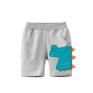 Kids Boys Shorts Cotton Cartoon Dinosaur With 3D Spikes Casual Korean Style Elastic Waistband Summer Soft Breathable