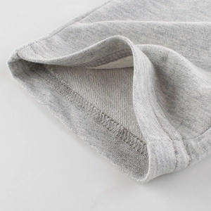 Boys gray summer cotton shorts with french terry texture and reinforced seams