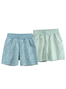 Kids Boys 100% Cotton Printed Shorts Casual Elastic Waist Five-Quarter Pants Breathable Summer Sporty Trousers