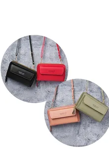 Detailed view of multi-color PU leather crossbody bags with metal zippers and flap buckles